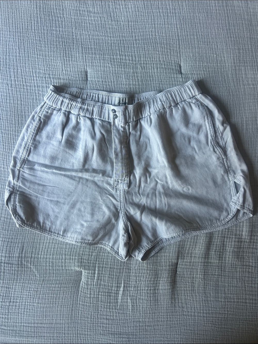 Rowan Light Gray Women's Athletic Shorts with Elastic Waist